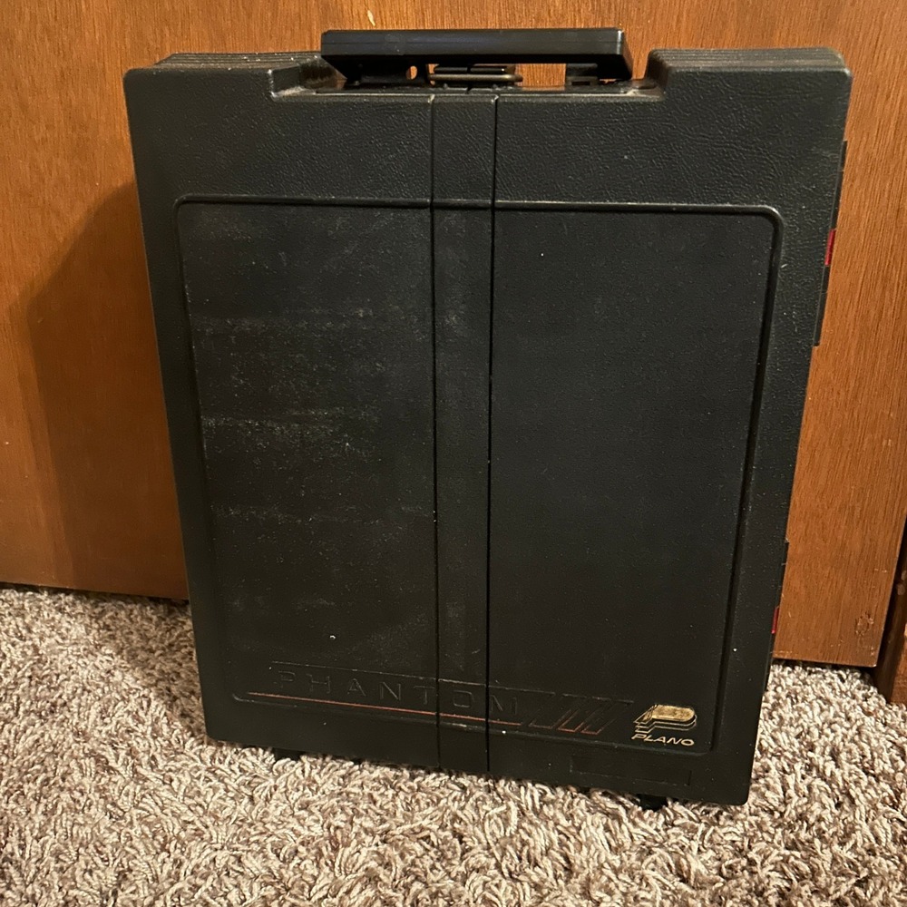 Vintage Plano Phantom Black Plastic Double Sided Tackle Box Storage Case
